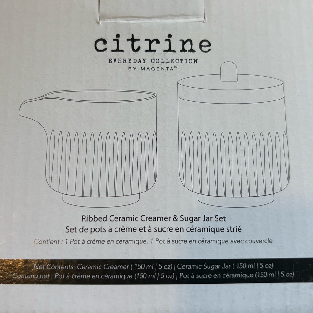 Magenta Cream Ribbed Ceramic Serveware Set - Picture 6 of 8